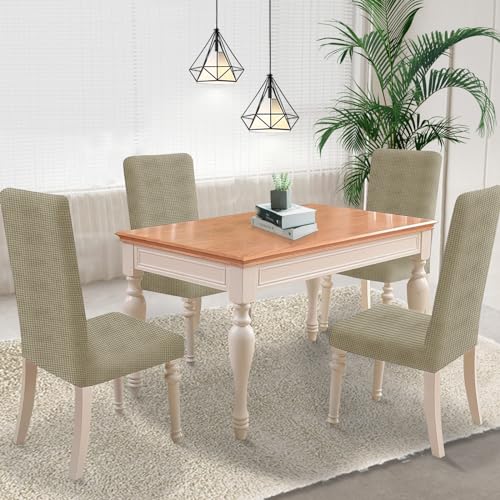 YSTELLAA Stuhlhussen 4er Set, Stretch Stuhlbezug Für Esszimmerstühle, Abnehmbarer Waschbarer stuhlhusse, Stuhlbezüge Elastisch… – Ansicht 2