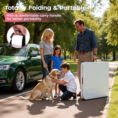 FDW 8FT Folding Table, Portable Fold-in-Half Plastic Picnic Party Table with Carrying Handle (White, 8FT) by FDW - Image 7