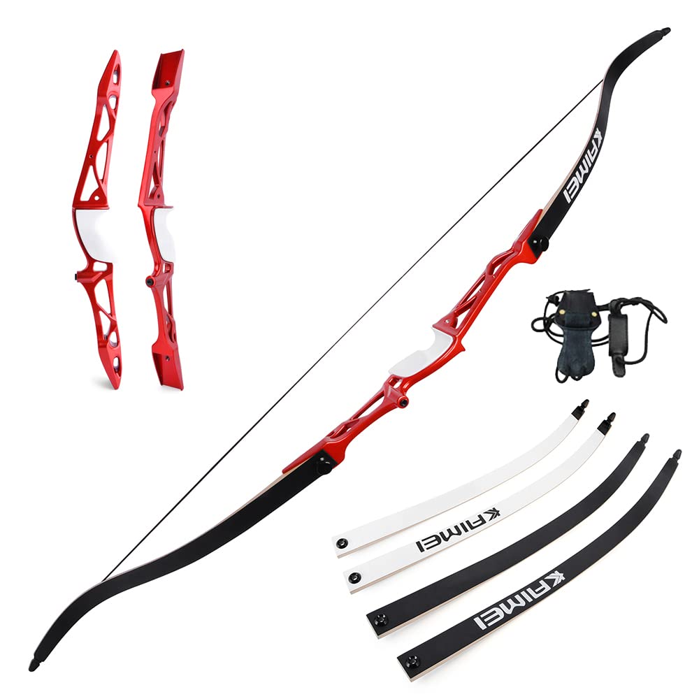 surwolf 66" 68" 70" Archery Competition Recurvebow 12-40 lbs Target Longbow Takedown Recurve Bow Huntingbow for Right Hand（red，68"-22lbs）