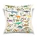 PUXUQU Housse de coussin carrée décorative 40 x 40 cm Motif alphabet dinosaure