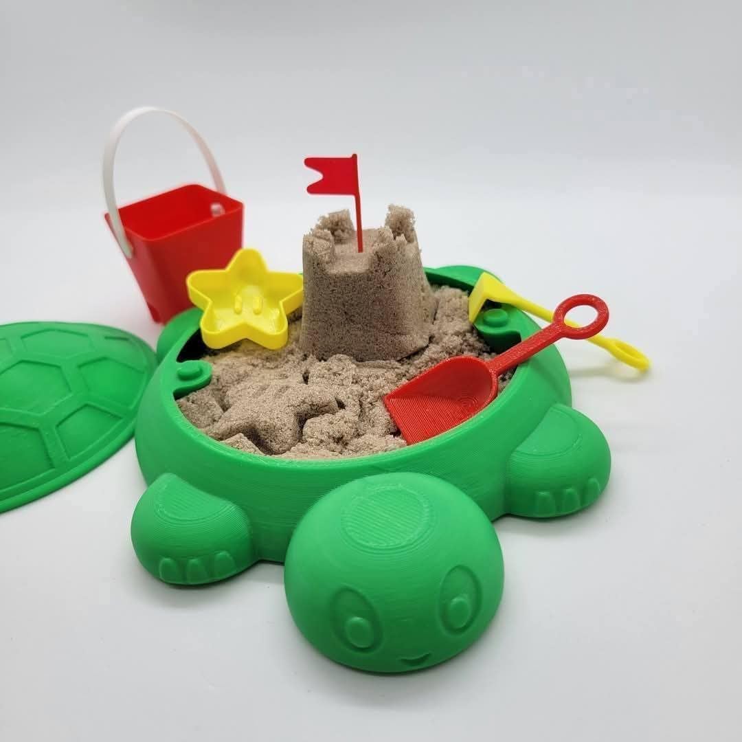 Desktop Turtle Sandbox with Sand and Mini Tools | Zen Garden Anxiety Stress Relief Toys | Shovel Castle Office Desk Decor Trends