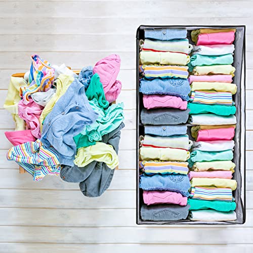 8 Pack Under Bed Storage Bags, 4 Foldable Under Bed Container Organizer And 4 Under Bed Shoe Storage Organizer Non-Woven Adjustable Dividers Storage Bin For Clothes, Blankets, Shoes And Pillows #TOP3