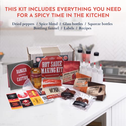 image for DIY Gift Kits Deluxe Hot Sauce Making Kit with Everything Included for