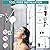 Shower Head, 8 Inch High Pressure Rainfall Shower Head/Handheld Shower Combo with 11 Inch Extension Arm, 9 Settings Adjustable Anti-leak Shower Head with Holder/Hose, Height/Angle Adjustable