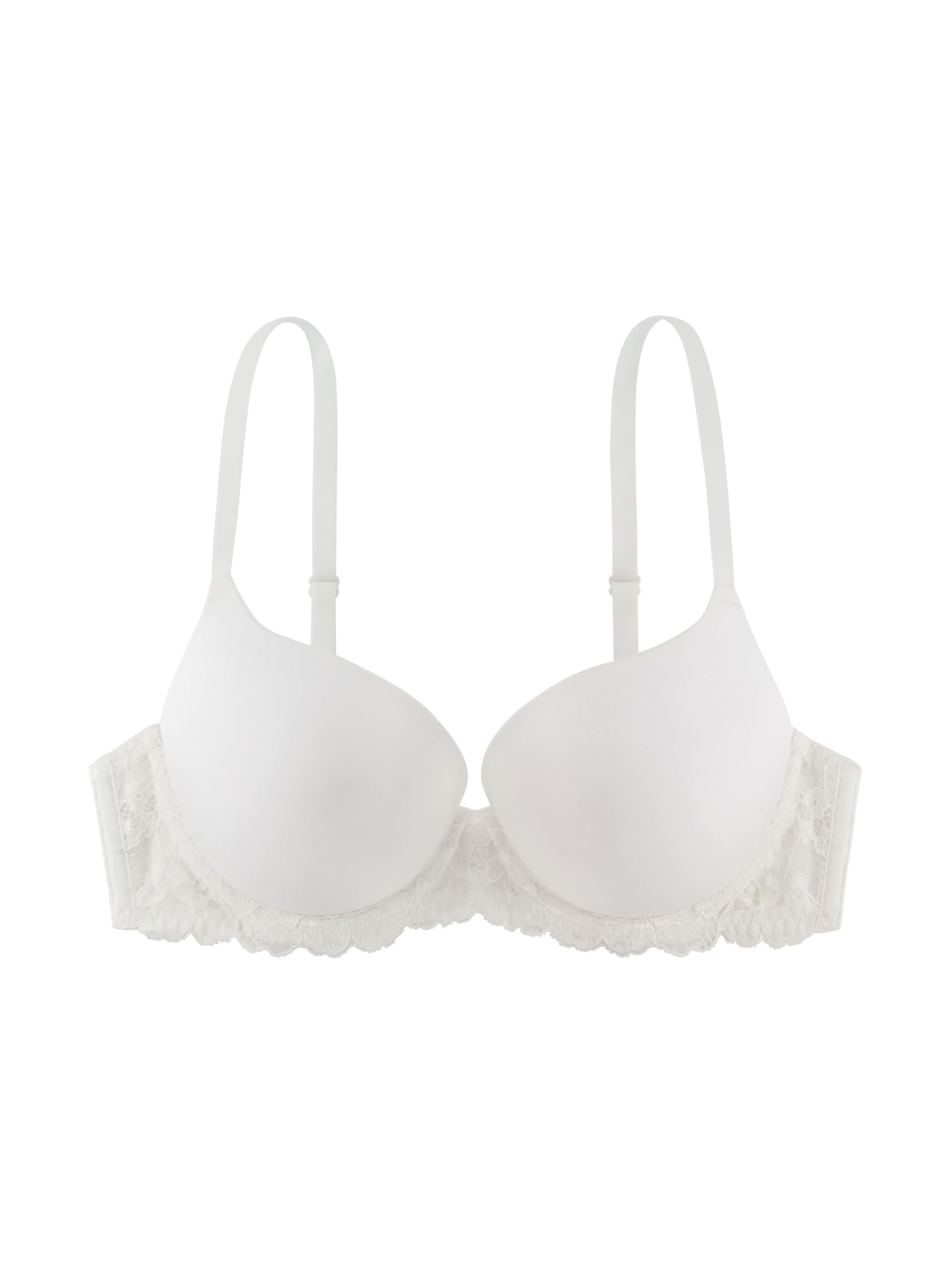 DORINA Women's Claire Super Push-Up Demi Bra - Underwired with Soft Micro Fabric and Sensual Lace Details, Adjustable Straps, Ivory