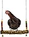 Mrli Pet Chicken Swing Toys with Natural Wooden for Hens Large Bird Parrot Macaw Training
