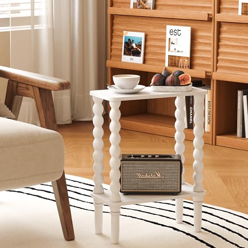 Veegle Narrow Side Table, Small End Table with Storage Shelf, Modern Bedside Table Night Stand for Living Room, Bedroom, Office and Small Spaces (White) by Veegle - Image 7