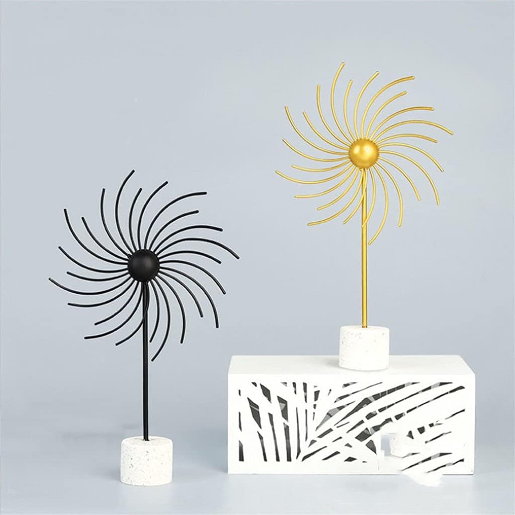2 Pcs/Set Wrought Iron Windmill Ornaments Metal Crafts Ornaments Windmill Model Desktop Decorations Home Decoration