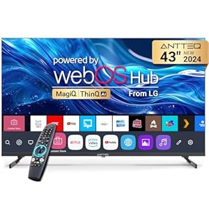 Antteq Smart TV 43 inch MagiQ 43″ 4K UHD webOS TV, ThinQ AI MEMC Work with Alexa 2024 Black Television