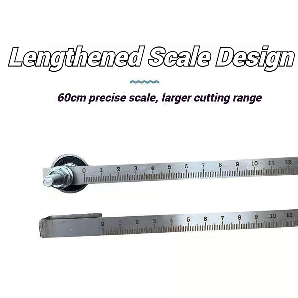 Positioning Calipers for Precise Measurements & Easy Wood Cutting, Stainless Steel Circular Saw Guide Adjustable Guide Rail, Cutting Measuring Tool for Various Materials (Double axis 60cm/23.62in)
