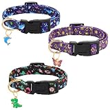 Paquete de 3 collares para perros medianos, collares para perros machos, ajustables, lindos collares para mascotas con dije de animal (12-18.9 pulgadas)