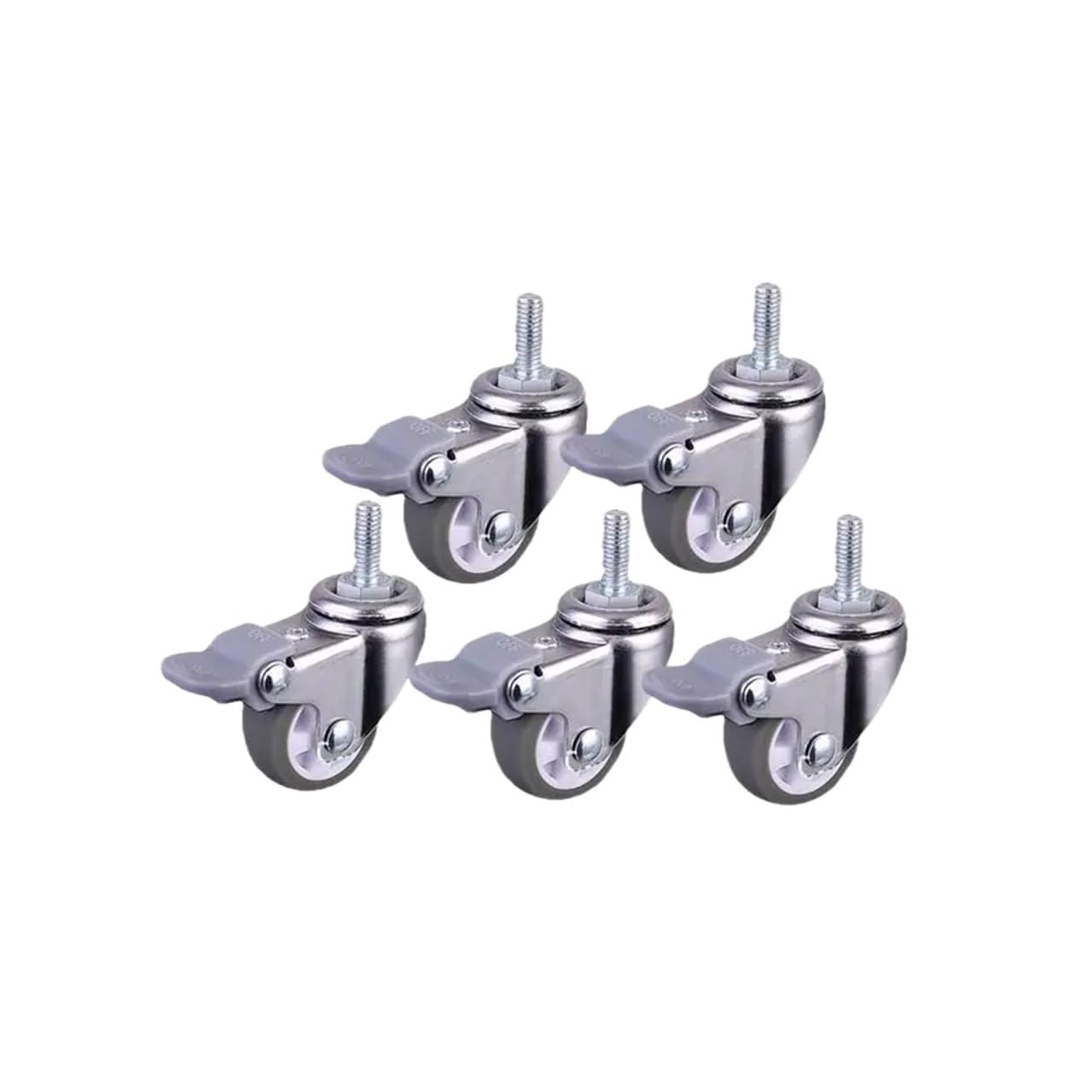 Roue de frein TPE gris anti-rayure 1 pouce à poulie de verrouillage M6