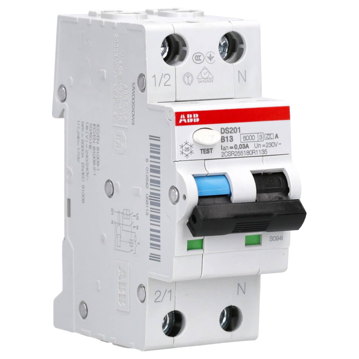 ABB DS201 B13 A30 FI/LS-Schalter RCBO 6kA 1P+N Typ A B 13 30mA 2CSR255180R1135