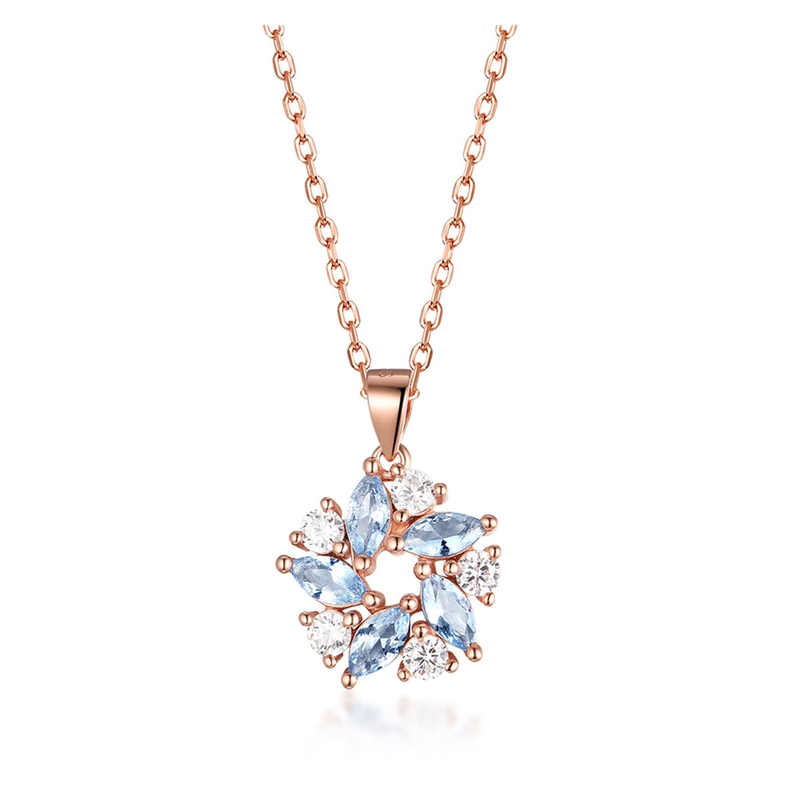 Collane con pietre preziose topazio marchese Ciondolo in argento sterling 925 massiccio for fidanzamento Promessa Ilarità Collane da donna