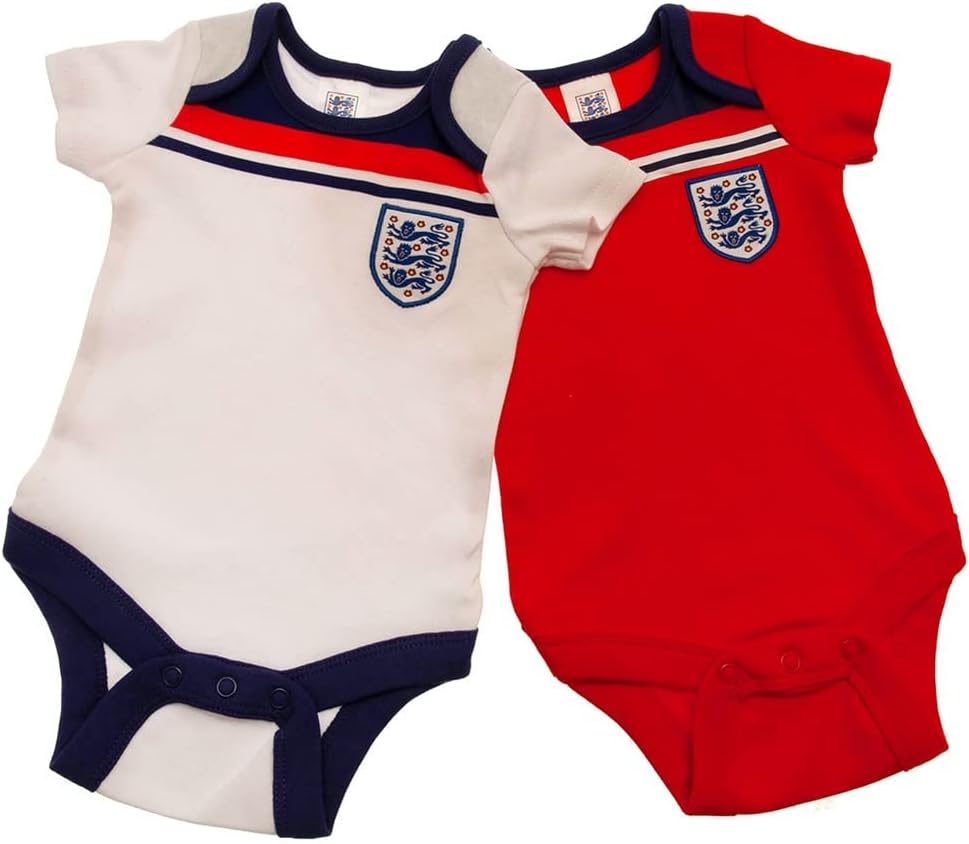England FA Baby Retro Onesie (3-6 Months) (White/Red/Blue)