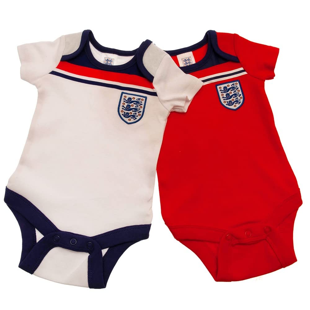England Football 1982 Retro Baby 2 Pack Bodysuits | 2022 | 9-12 Months White/Red