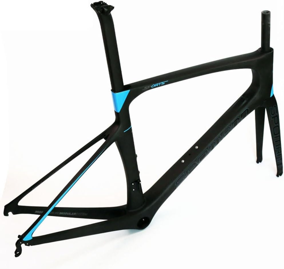 TUJISEK 700C Road Bikes Break Wind Frame Carbon Fibre Ultra Light Frameset with Fork and Seatpost 46/49/52/54/56CM Frame V Brake QR 130MM Semi Internal Routing