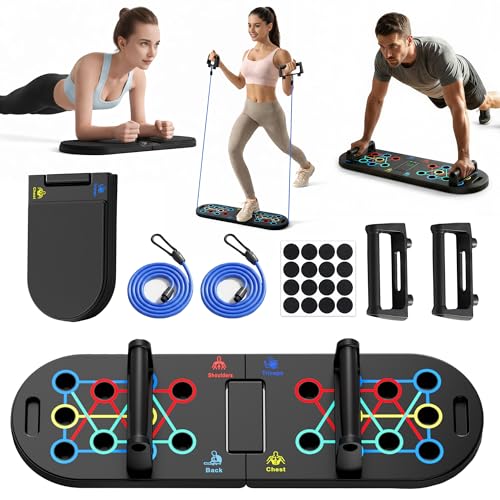 HAVENITY Plank Board & Push Up Board 22-in-1 with Resistance Bands &ndash; Core Trainer with Foam Elbow...