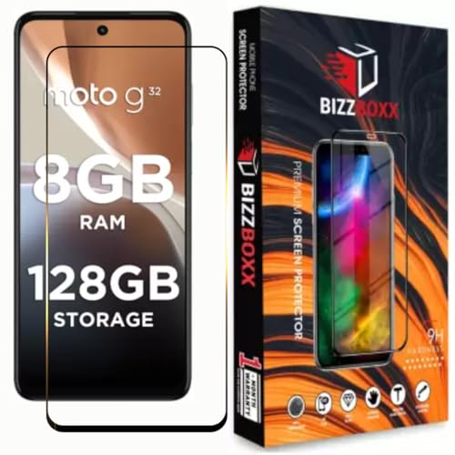 Image of MOTO G32 Tempered Glass | DuraGlass & Anti Explosion | Full Screen Coverage-Edge to Edge | 9H Hardness | With Easy Installation Kit (Pack of 1)