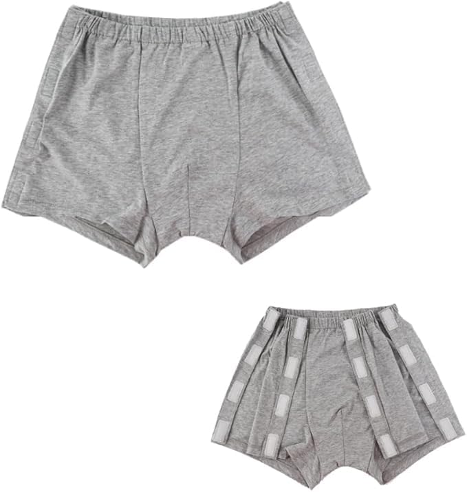 XGOPTS Men's Post Surgery Underwear Extra Large Cotton Tear Away Nursing Boxer Briefs Reusable Recovery Breakaway Shorts3