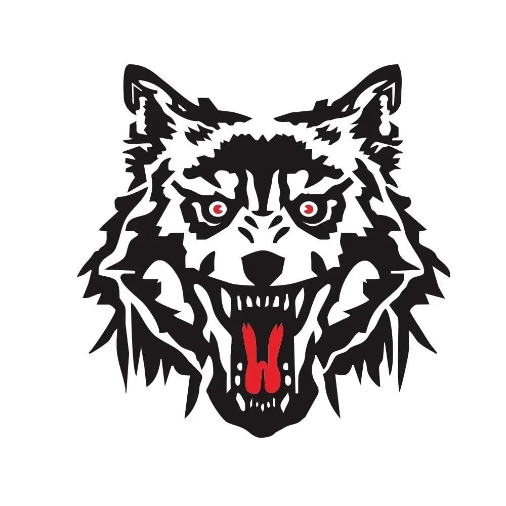 Wolf Totem Car Stickers Decorative Door Waist Line Hood Models Universal Waterproof Vinyl Decal Accessories(Black,M 40x40cm)