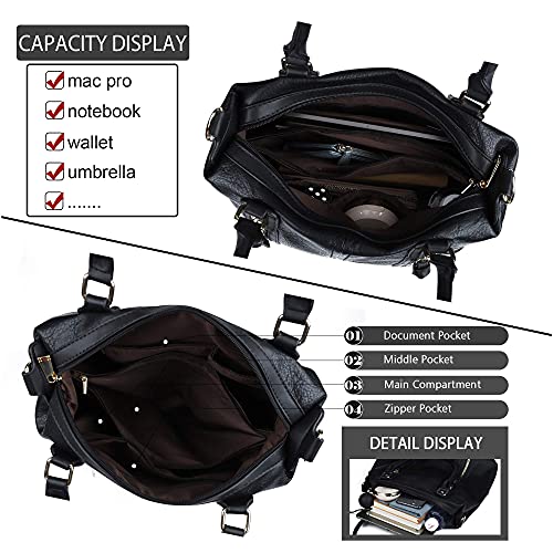 Gladdon Hobo Bags for Women Large Capacity Top Handle Bags with Multi Pocket Tote Shoulder Handbags Faux Leather Crossbody Bag for Work School Travel - Image 5
