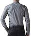 PAUL JONES Men's Slim Fit Dress Shirts for Work Dark Grey Formal Shirts (M)