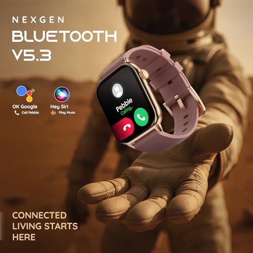 Image of Pebble Cosmos Ultra 2.0 Smartwatch for Men & Women 1.91 inch Infinite Display, Bluetooth Calling, Sleek Ultra-Thin Design Fitness & Sleep Monitor Works with Android & iOS - Mauve