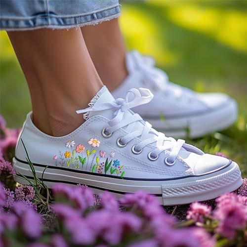 peacoblue Water Soluble Embroidery Patterns for Beginners 4 Sheets Wildflower with 77pcs Patterns - Image 4