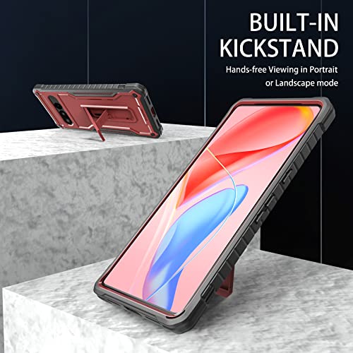 Image of for Google Pixel 7 Pro Case,Military Grade Protection Shockproof Case Built-in Kickstand Compatible with Google 7 Pro Phone 6.7 Inch (Red)
