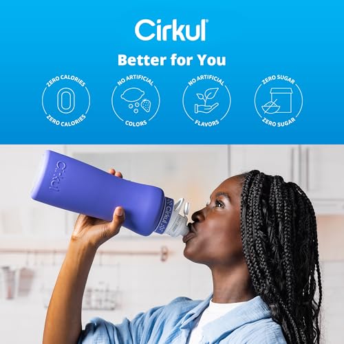 Cirkul-32oz-Matte-Periwinkle-Stainless-Steel-Water-Bottle-Starter-Kit-with-Periwinkle-Lid-2-Flavor-Cartridges-1-LifeSip-Blackberry-Blueberry-1-GoSip-Berry-Blue-Punch-Zero-Calories-and-No-Sugar