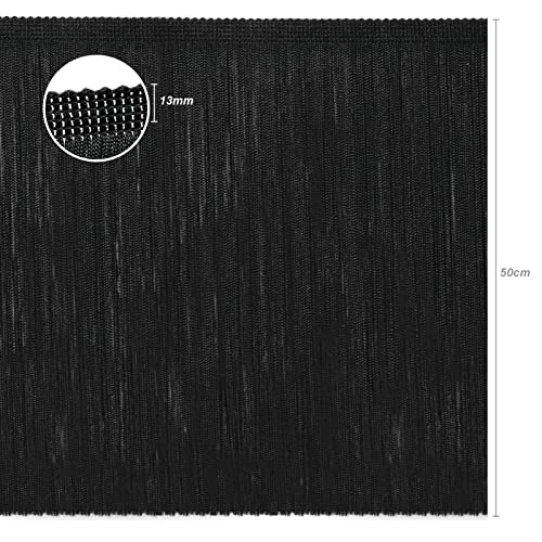 TEXTEX = Cuquillo Fringe for Sewing Flamenco and Sevillana. Composition Rayon 100%. Length of 50 cm. 5m Pieces. (Black) - Image 2