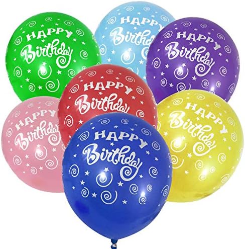 Allgala 100ct 12" Helium Grade Premium Latex Balloons-"Happy Birthday"-BL52051