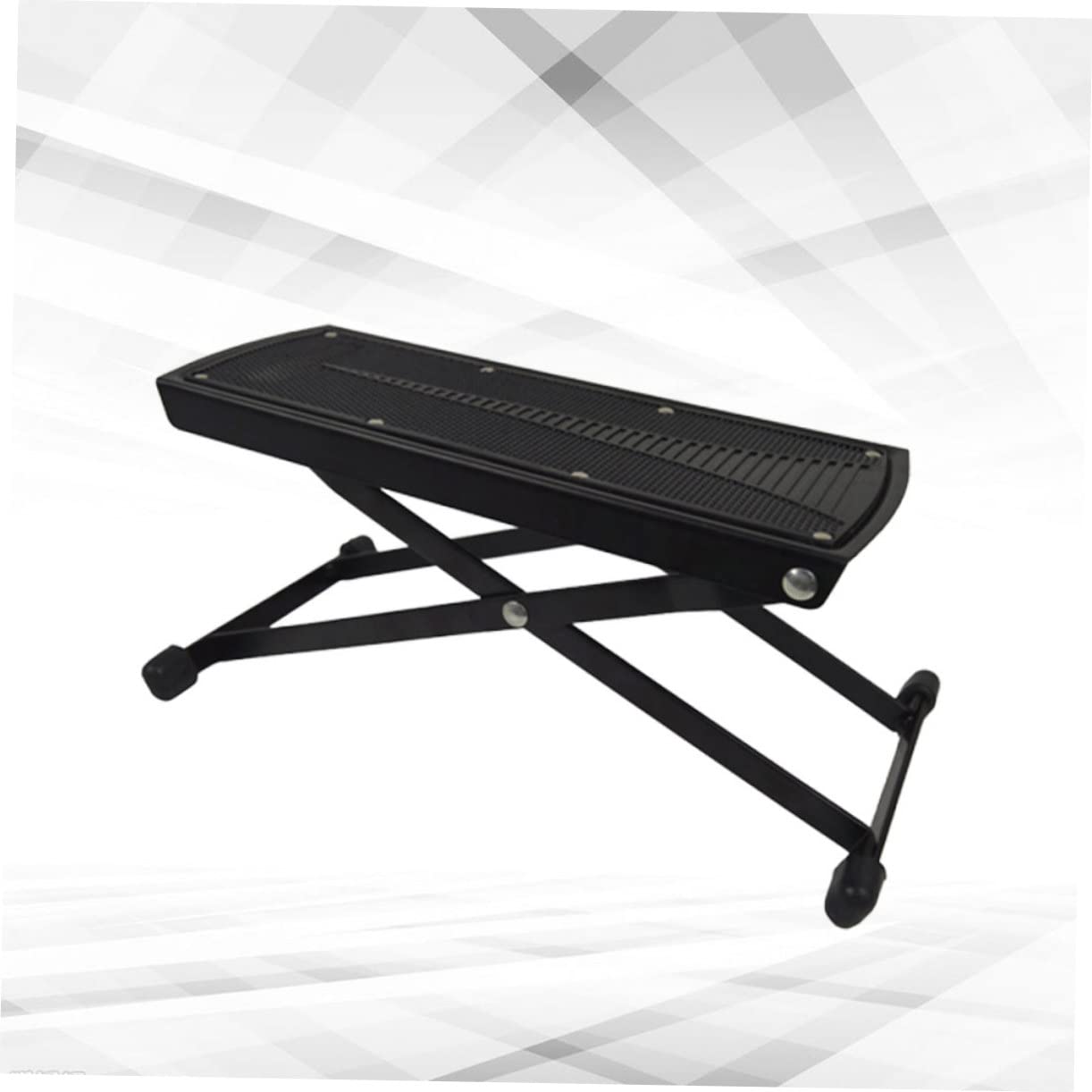 CIMAXIC Guitar Footstool Pedal Thickened Base 6 Heights Non-Slip Rubber Sturdy Construction Easy Fold