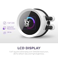 Vista 3 de NZXT Kraken 280 RGB - Enfriador líquido de CPU AIO RL-KR280-W1-11.024 in - Pantalla LCD cuadrada personalizable de 1.54 pulgadas para imágenes