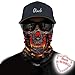 Obacle Skull Face Mask Half for Dust Wind UV Sun Protection Seamless 3D Tube Mask Bandana for Men Women Thin Breathable Skeleton Mask Motorcycle Riding Biker Cycling Sports Festival (Fire Face Skull)