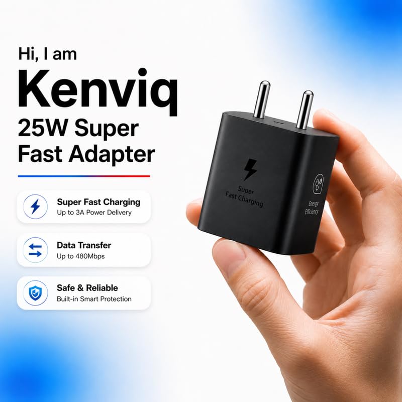 Image of 25W USB C PD Adapter, Fast Charging Type C Wall Adapter Compatible with Samsung Galaxy S25, S24, S23, S22, S21, A56, A55, M56, Z Fold & Flip Series, Black