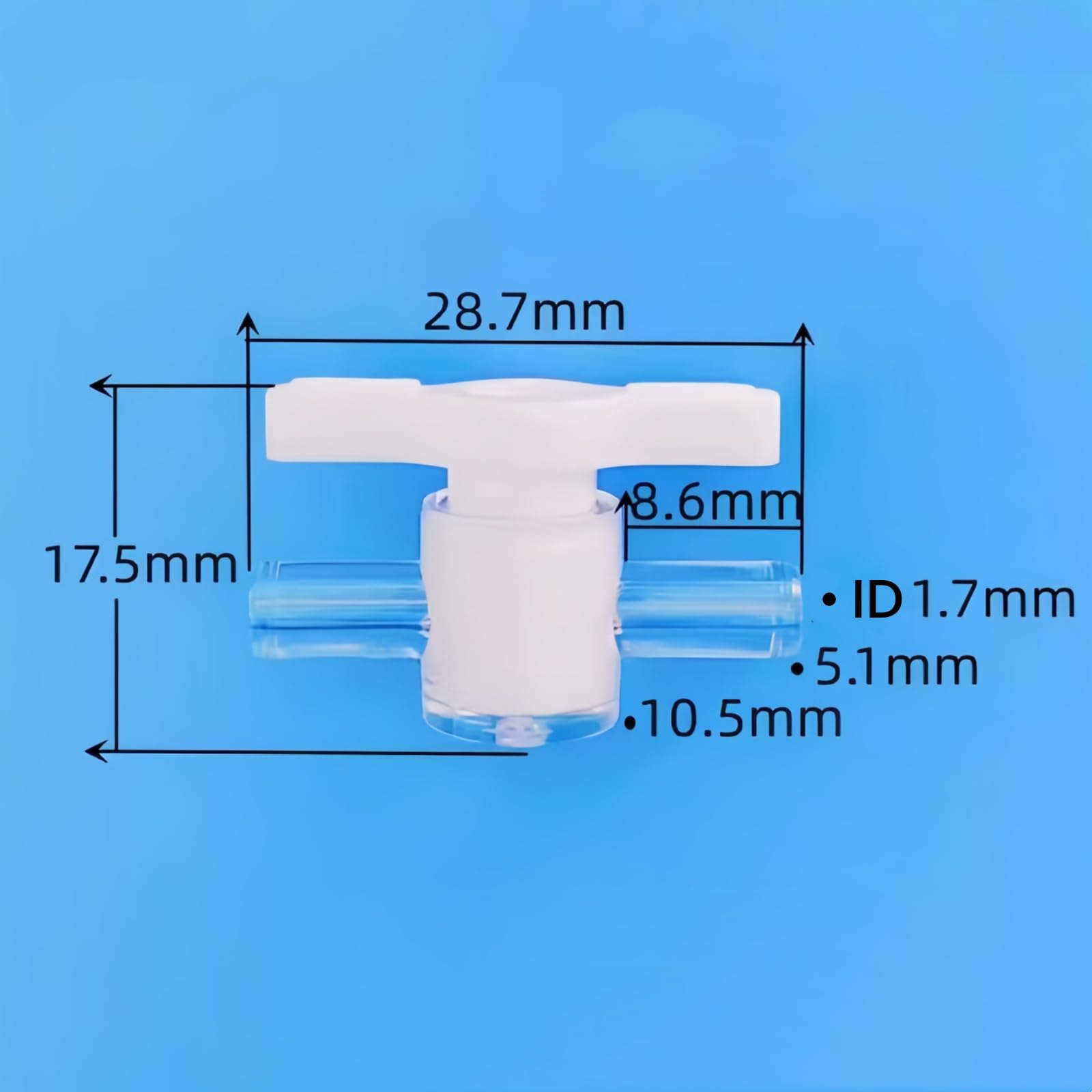 Válvula de plástico Luer Slip macho hembra de llave de paso de 2 vías for instrumentos analíticos de laboratorio 100 piezas