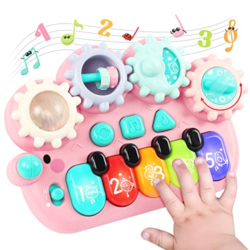 Baoli Baby Piano Toys 6 To 12 Months, Kids Piano Keyboard For 1 2 Year Old With Gears Game, Light Up Musical Toys For Toddlers 1-3 Boys Girls, Early Educational Music Toy, 1St Birthday Gift Pink #TOP15