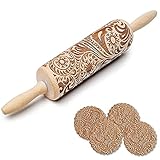 🎄 Especial: Rodillo de Navidad con asas cómodas y simples para mayor comodidad y control. Herramienta perfecta para fondant francés, repostería, pastelería y masa.
