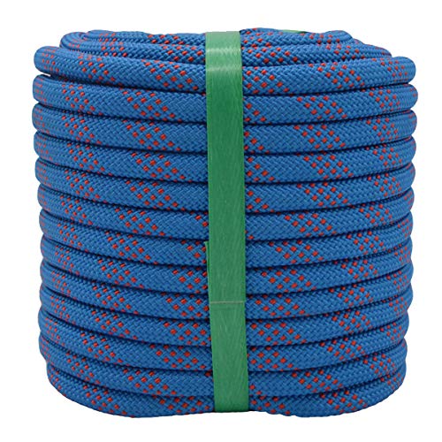 YUZENET Static Rock Climbing Rope 2/5 Inch 100 Feet Outdoor Safety Fire Escape