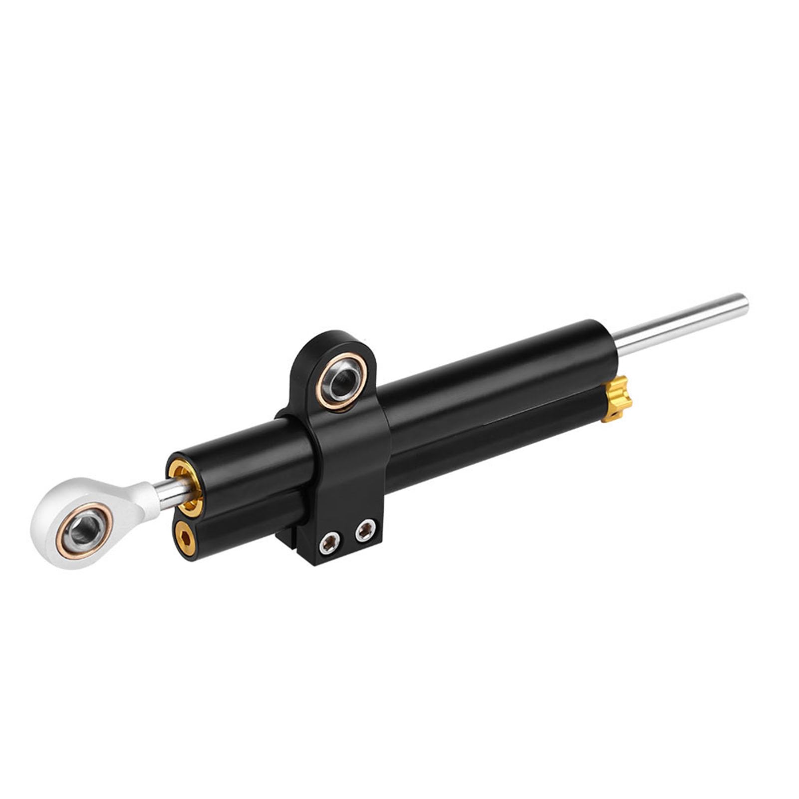 POENVFPO Amortyzator Układu Kierowniczego Aluminiowy CNC Stabilizator Układu Kierowniczego Motocykla Czarny Regulowany Opór ze Wspornikiem Montażowym Lekki, Pasujący do Zawodników Sport Touring