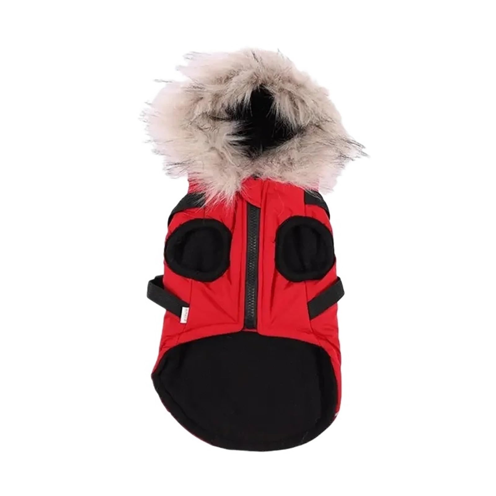 Winter Pet Dog Jacket With Harness Warm Clothes Waterproof Hooded Coat For Small Medium Dogs Chihuahua French Bulldog Outfit(Red,XL)