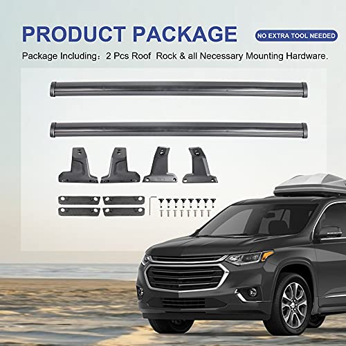MOSTPLUS Roof Rack Cross Bar Rail Compatible with 2018 2019 2020 2021 Chevy Chevrolet Traverse Cargo Racks Luggage Canoe Kayak Carrier by MOSTPLUS - Used condition - Image 3