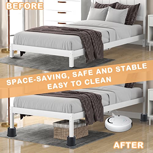 Twakashic Set Of 6 Bed Furniture Riser 4", Round Dorm Bed Frame Riser，Heavy Duty Furniture Riser With Non-Slip Foam Pads For Bed, Desk, Chair, Sofa Table, Sofa Lift, Black #TOP3