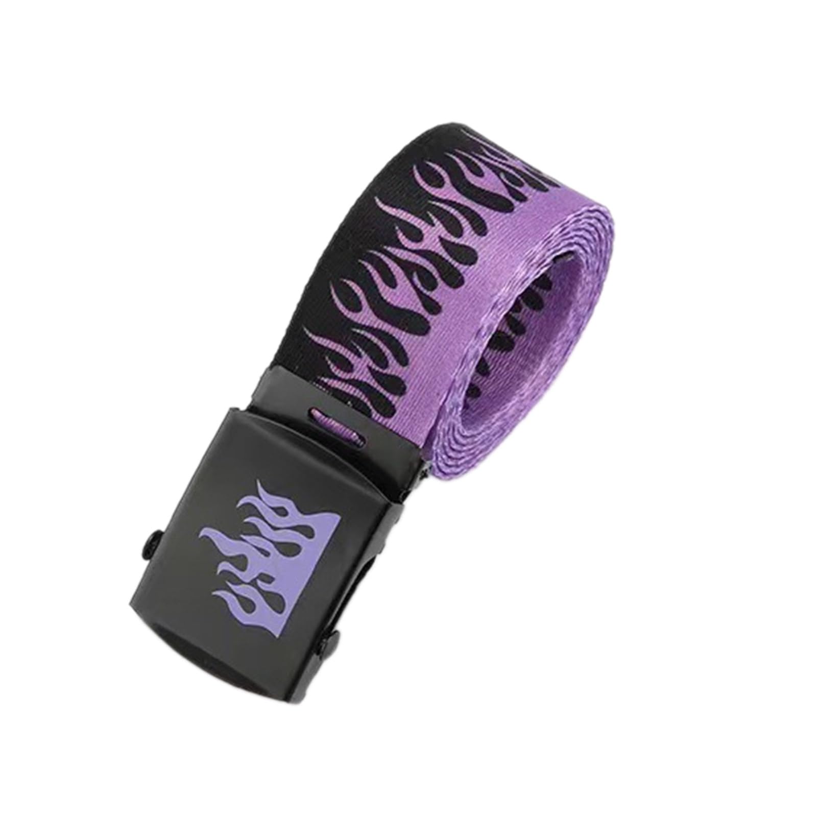 Slxlyh Women's Purple Adjustable Waist Belt,Tactically Belt Flame Pattern Wide Belt Nylon Wear Resistant Belt Teens Male Waist Belt For Coat Jeans Wear Resistant(Purple)