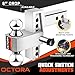 OCTORA Adjustable Trailer Hitch (Fits 2-Inch Receiver) - Aluminum Tow Hitch with 6-Inch Drop/Rise for Truck (12,500 LBS GTW) - Double Anti-Theft Locking Hitch Pins (Silver, 2inch-6Drop)