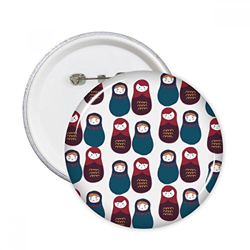 Poupée russe Matriochka en badge broche ronde pour vêtement enfant 5 pièces S