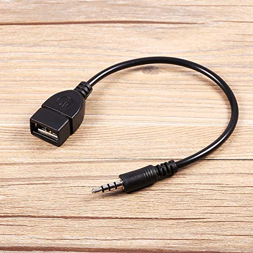 Cable convertidor de audio de 3.5mm macho a USB hembra miniatura 3