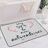 Tapis de Bain Absorbant Antidérapant,Mots calligraphiques d'aventure Antlers et flèche sur toile de fond en pointil,Tapis de douche en microfibre Tapis de cuisine de salle de bain Tapis 60x1000 cm